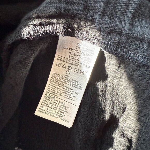 Gap 3/4 Sleeve Textured Mini Dress Women's Size XS Casual Boho Chiclook Black - Picture 7 of 7